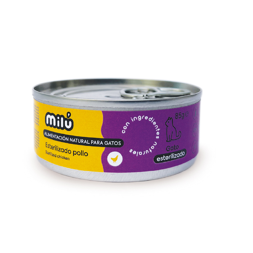 Lata pollo para gato esterilizado